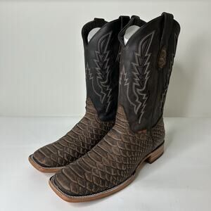 Soto Boots Mens 13 Brown Python Print Boots H50032 Cowboy Western Workwear